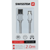Kábel USB/Micro USB Swissten 3.0A 2m strieborný 