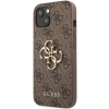 Plastové puzdro Guess na Apple iPhone 13 Pro Max GUHCP13X4GMGBR 4G Metal Logo hnedé