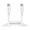 Kábel Baseus Superior Fast Charging CATYS-B02, USB-C na USB-C 100W, 1m, biely