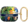 Silikónové puzdro Guess na Apple Airpods 3 GUA3HHFLB TPU Flower Print modré