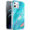 Zadné puzdro na Apple iPhone 12 Pro Max Kingxbar Watercolour ružovo-zelené