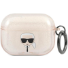 Silikónové puzdro Karl Lagerfeld na Apple AirPods Pro KLAPUKHGD Glitter Karl`s Head zlaté