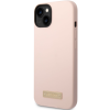 Silikónové puzdro Guess na Apple iPhone 14 Plus GUHMP14MSBPLP Silicone Metal Logo MagSafe ružové