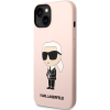 Silikónové puzdro Karl Lagerfeld na Apple iPhone 14 Plus KLHCP14MSNIKBCP Liquid Silicone Ikonik NFT ružové