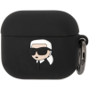 Silikónové puzdro Karl Lagerfeld na Apple AirPods 3 KLA3RUNIKK Karl 3D Logo NFT čierne