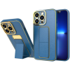Plastové puzdro na Apple iPhone 13 Kickstand modré