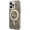 Plastové puzdro Guess na Apple iPhone 13 Pro GUHMP13LH4STW 4G IML MagSafe hnedé