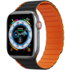 Náhradný remienok na Apple Watch Ultra/SE/8/7/6/5/4/3/2/1, (49, 45, 44, 42 mm), Dux Ducis Strap Magnetic LD Version čierno-oranžový