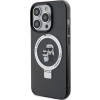 Plastové puzdro Karl Lagerfeld na Apple iPhone 15 Pro Max KLHMP15XHMRSKCK Ringstand Karl and Choupette MagSafe čierne