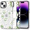 Silikónové puzdro na Apple iPhone 15 Tech-Protect MagMood MagSafe White Daisy