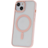 Silikónové puzdro na Apple iPhone 15 Plus Satin Clear Mag ružové