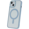 Silikónové puzdro na Apple iPhone 12 Satin Clear Mag modré