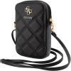 Univerzálne puzdro Guess na smartfón GUWBZPSQSSGK PU Quilted 4G Metal Logo Walltet Phone Bag Zipper čierne