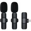 K1 bezdrôtová sada Lavalier mikrofónov pre smartfón, Lightning (2 v sete), čierna