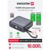 Swissten Space PowerBank 10000 mAh, 22.5W integrované káble (USB-C, Lighting), strieborná