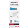 SWISSTEN GaN Travel Charger 2xUSB-C 65W PD + 1xUSB-A 30W QC biela