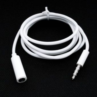 Biely predlžovací kábel, 3.5mm jack