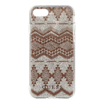 GUHCP7TGTA Guess Ethnic Chic Tribal 3D TPU Pouzdro Taupe pro iPhone 7/8 