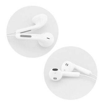 Stereo Handsfree Headphones New Box HR-ME25 na Apple iPhone, Jack 3.5mm biele