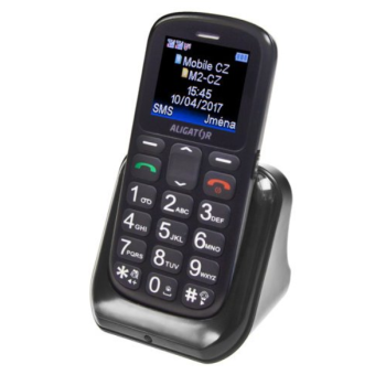 Aligator A321 Senior, Dual SIM, Grey - SK distribúcia + stolná nabíjačka