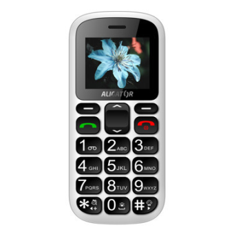 Aligator A321 Senior, Dual SIM, White - SK distribúcia + stolná nabíjačka 