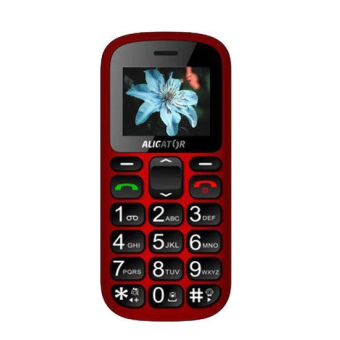 Aligator A321 Senior, Dual SIM, Red - SK distribúcia + stolná nabíjačka