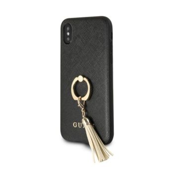 GUHCPXRSSABK Guess Saffiano Ring Hard Case Black pro iPhone X