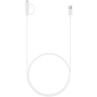 Kábel Samsung Combo EP-DG930DWE, USB-A na microUSB/redukcia USB-C, 1.5m, biely (Bulk)