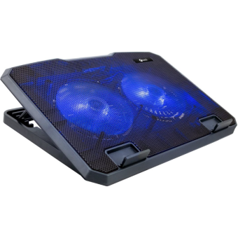 Chladiaca podložka C-TECH CLP-140, 15,6, 2x 140mm, 2x USB, modré podsvietenie