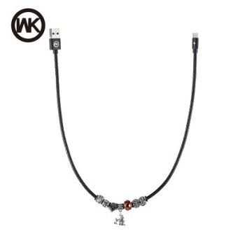 USB kábel WK-Design Jewellery micro USB čierny