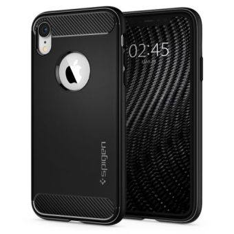 Silikónové puzdro Puzdro Spigen Rugged Armor pre Apple iPhone XR čierne