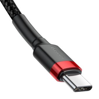 Dátový kábel Baseus Cafule USB-C/USB-C PD2.0 60W, 1m čierno-červený
