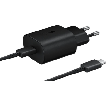 Sieťová nabíjačka Samsung Quickcharge 25W EP-TA800XBE + USB-C kábel čierna (Blister)