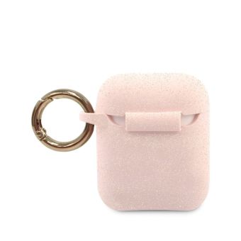 Obal Guess Silicone Case AirPods 1/2 GUACCSILGLLP Pink