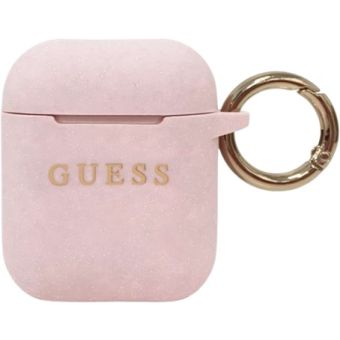 Obal Guess Silicone Case AirPods 1/2 GUACCSILGLLP Pink