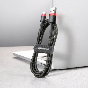 Dátový kábel Baseus Cafule USB/USB-C 2A, 3m čierno-červený