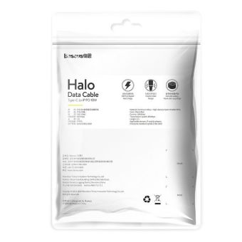 Kábel Baseus Halo USB-C/Lightning, opletený 18W, 1m červený
