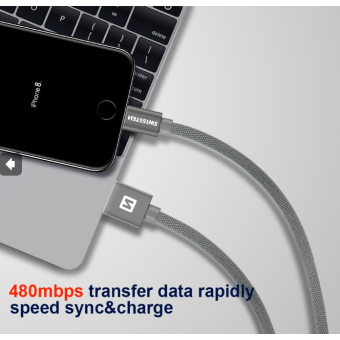 Kábel USB/Lightning (8 pin) Swissten 3.0A 1,2 m červený