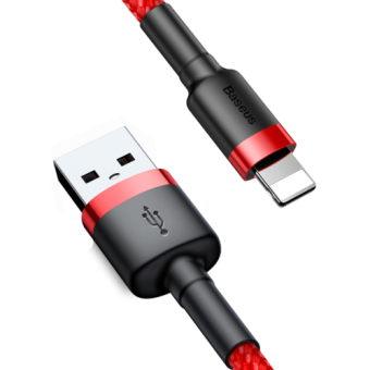 Kábel Baseus Cafule CALKLF-C09, USB na Lightning 1.5A, 2m, červený