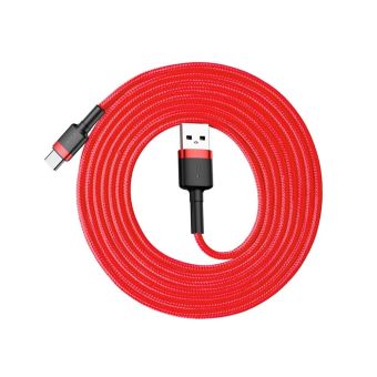 Kábel Baseus Cafule CATKLF-C09, USB na USB-C 3A, 2m, červený