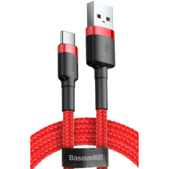 Kábel Baseus Cafule CATKLF-C09, USB na USB-C 3A, 2m, červený