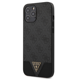 Puzdro Guess GUHCP12LPU4GHBK na Apple iPhone 12 Pro Max 4G Triangle sivé