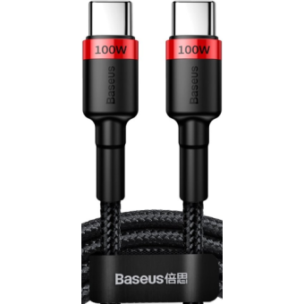 Baseus Cafule CATKLF-AL91, 100W PD2.0 USB-C na USB-C 20V/5A, 2m, červeno-čierne