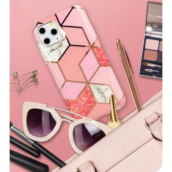 Silikónové puzdro na Apple iPhone 11 Cosmo Marble ružové