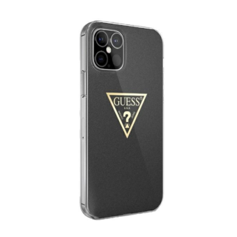 Silikónové puzdro Guess na Guess iPhone 12 Mini 5,4 GUHCP12SPCUMPTBK čierne Metallic Collection