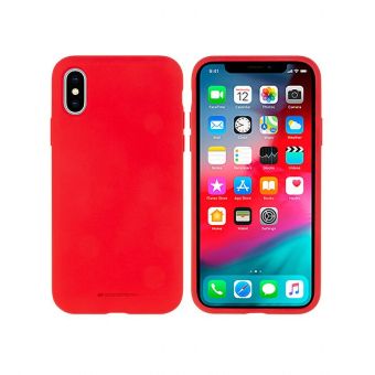 Silikónové puzdro na Apple iPhone 12 Pro Max Mercury Silicone červené