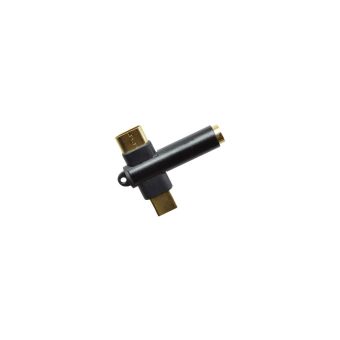 Adaptér 2v1 USB-C  (USB-C+3.5mm jack) čierny pozlátený