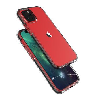Silikónové puzdro Apple iPhone 12/12 Pro Spring TPU transparentno-čierny