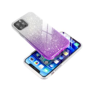 Silikónové puzdro na Samsung Galaxy A02s Forcell Shining strieborno fialové 