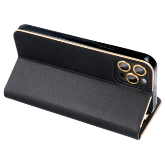 Diárové puzdro na Samsung Galaxy A12/M12 Forcell Luna Gold čierne